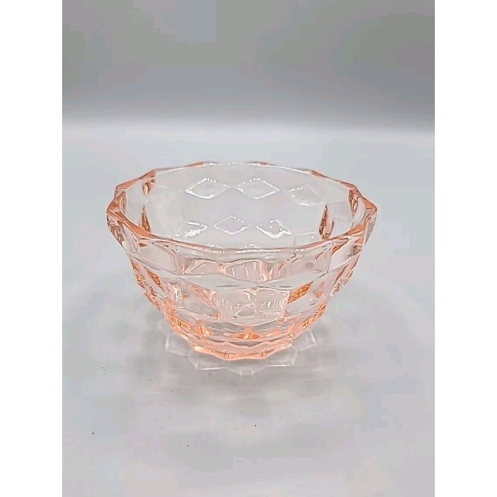 Vintage Jeannette Pink Depression Glass Cubist 4.25 Inch Bowl